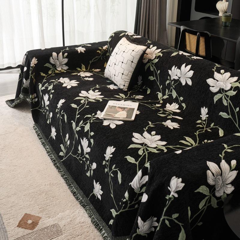 Retro Französischer Sofabezug Stoff Vollbezug Chenille Universal Leichter Luxus High-End Sofakissenbezug für Alle Jahreszeiten