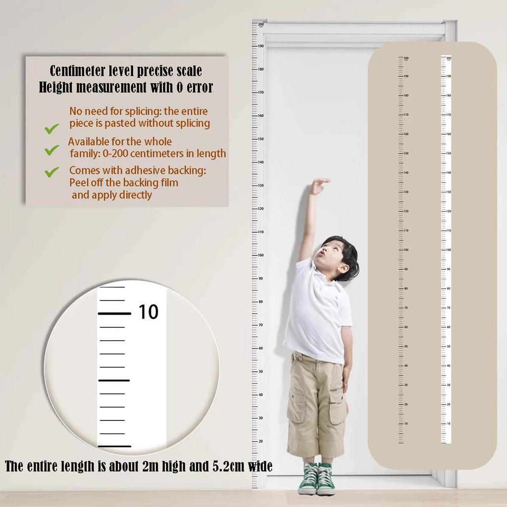 1PC Height Sticker 0-200cm Sticker, Living Room Bedroom, Middle School Student Dormitory Wall Waterproof Self-adhesive Height Pa