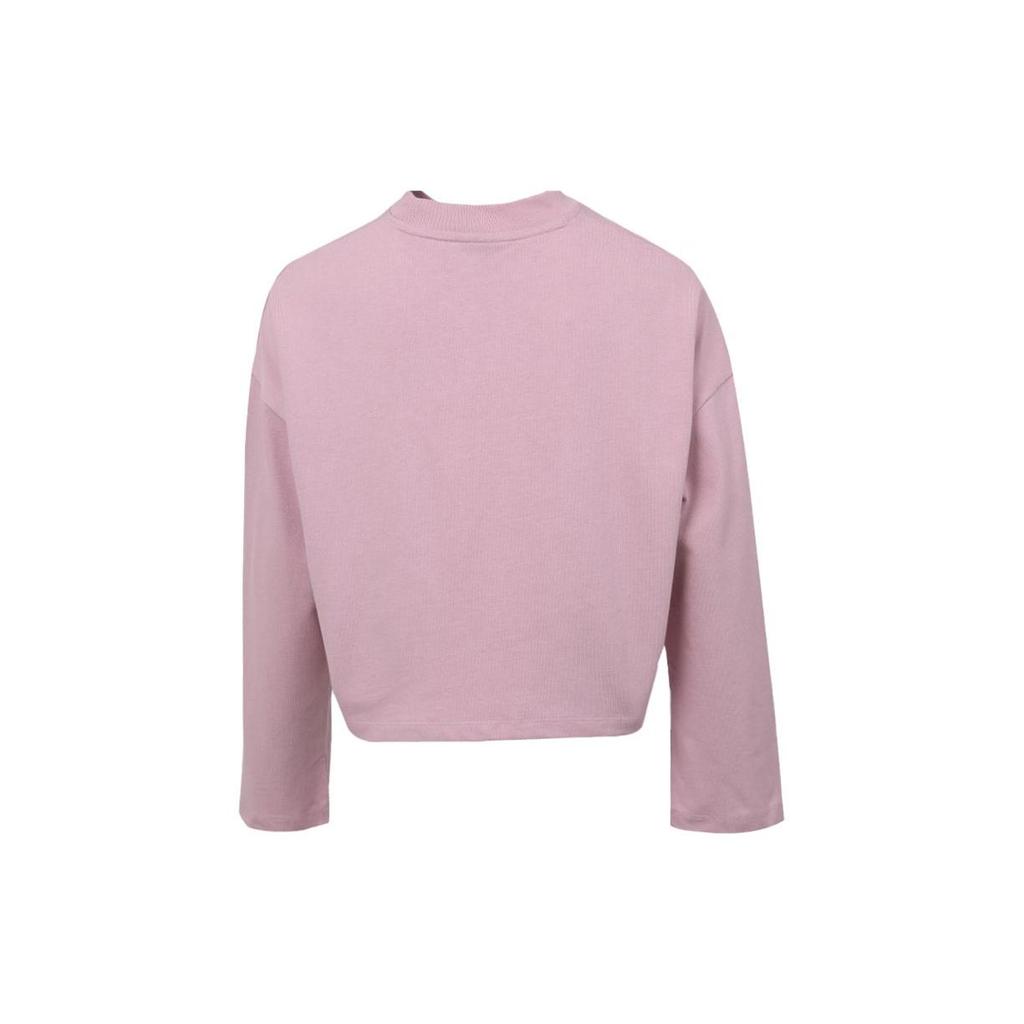 Nike Sports Lifestyle Series Solid Color Logo Embroidered Round Neck Long Sleeve T-Shirt Women Tops Pink CZ3557-516