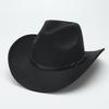 European and American Western Cowboy Hat Big Edge Woolen Punk Style Knight Hat Felt Hat Jazz Hat Top Hat