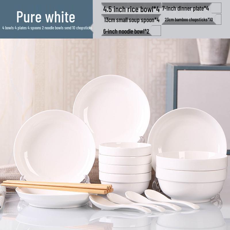 2026 Stylish 8-Piece Dinnerware Set: Plates, Bowls & Chopsticks for Student Dorms