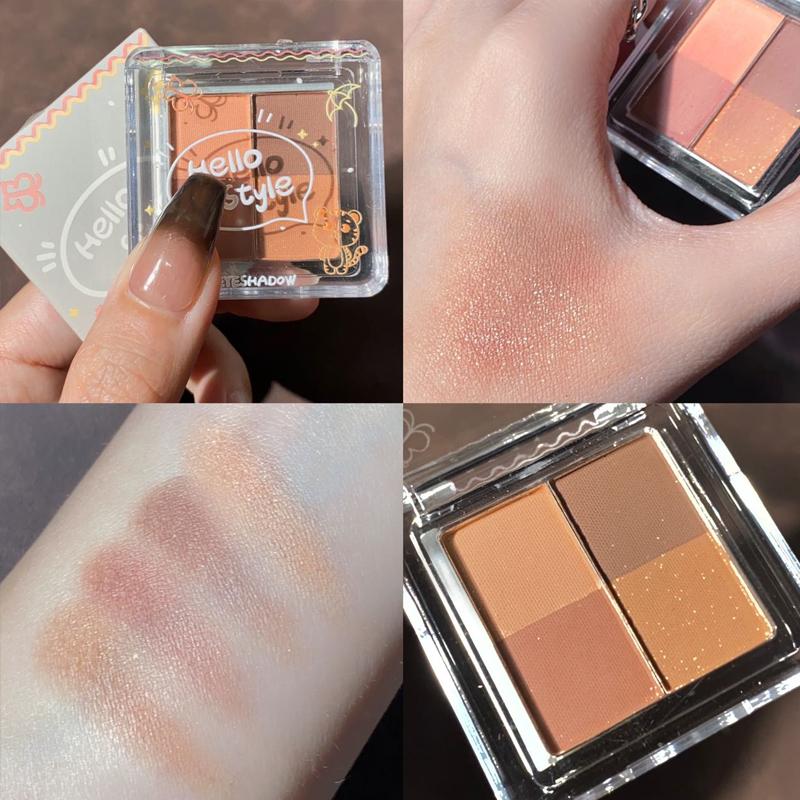 3Color Glitter Purple Eyeshadow Palette Mini Portable Earth Matte Eyeshadow Long Lasting Waterproof Shimmer Pigment Makeup