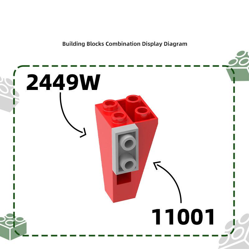 Non-Toxic Moc 10Pcs 2449W Special Diagonal Angle With 3 Holes Building Blocks Kit House Diy Part Bricks Particle Children Birthday Gifts