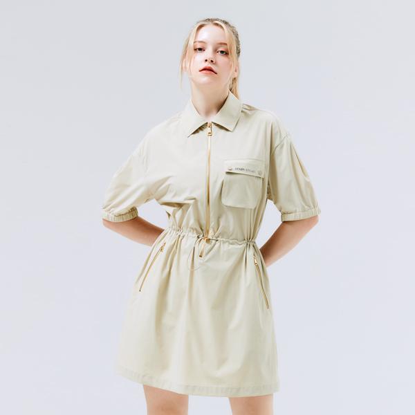 HENRY STUART Women'S Woven Collared Dress Beige