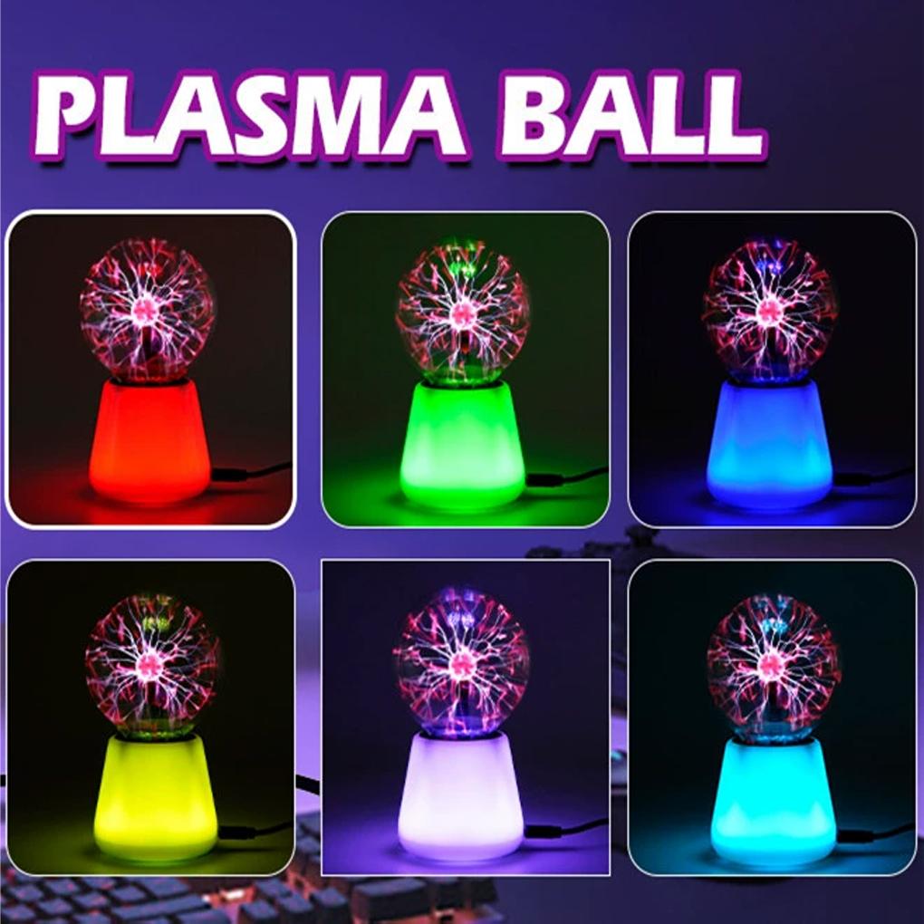 1PC Magic Plasma Ball Lamp Touch Glass LED Night Light Atmosphere Lights Christmas Party Bedroom Decor Kids Birthday Gift Toy