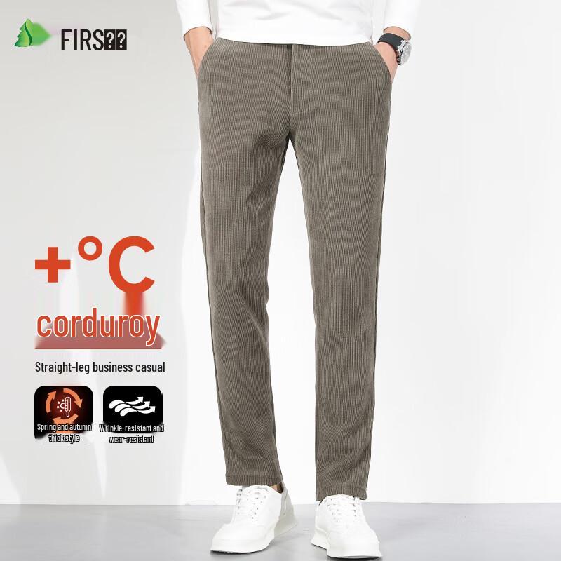 

Men s Thickened Corduroy Straight Business Casual Pants 34