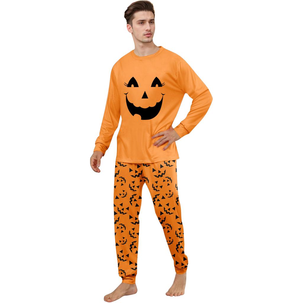 Print Cute Family Set Pajamas, Home Clothes, Family Set Long Sleeve Top Pants Set