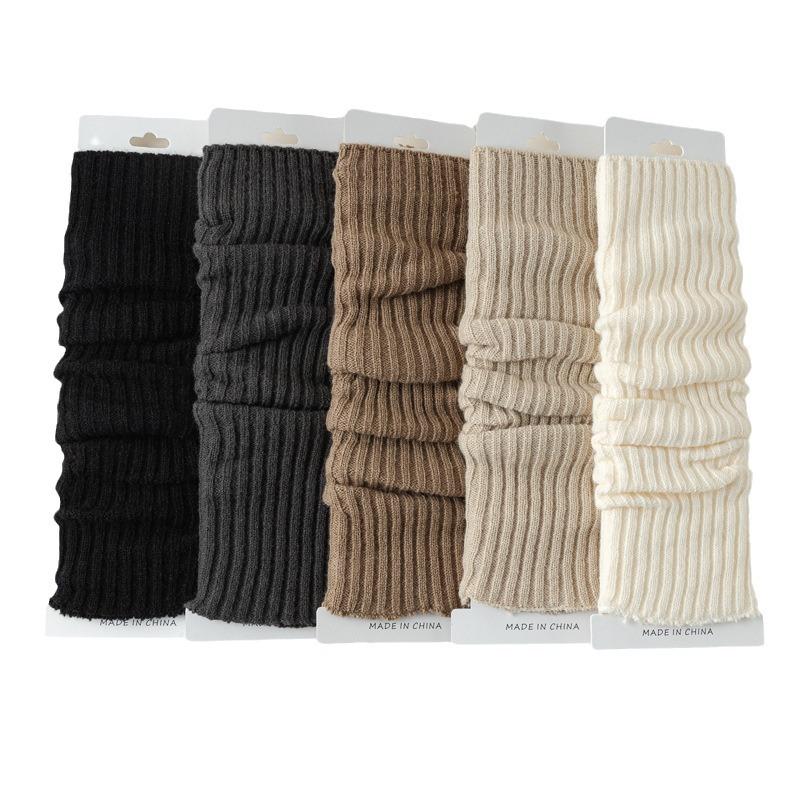 5/10 Pairs Casual Autumn Winter Calf Length Sock Covers Vertical Stripe Knitted Leg Warmers Warm JK Style Knee High Boots Layered Boot Covers Socks