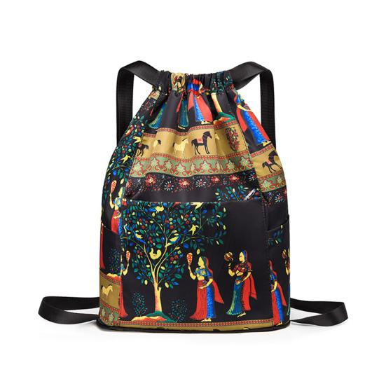 Yousheng Waterproof Foldable Drawstring Backpack Abrasion-resistant Multi-pocket Durable Versatile Travel Bag