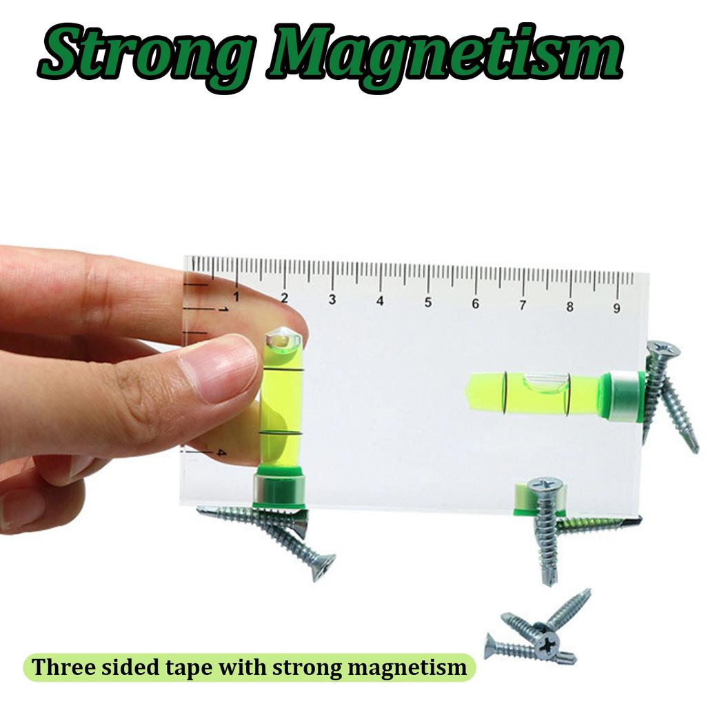 Magnetic Mini Bubble T-Type Level High Precision Transparent Two Directions Spirit Level Mark Measuring Instruments Layout Tools