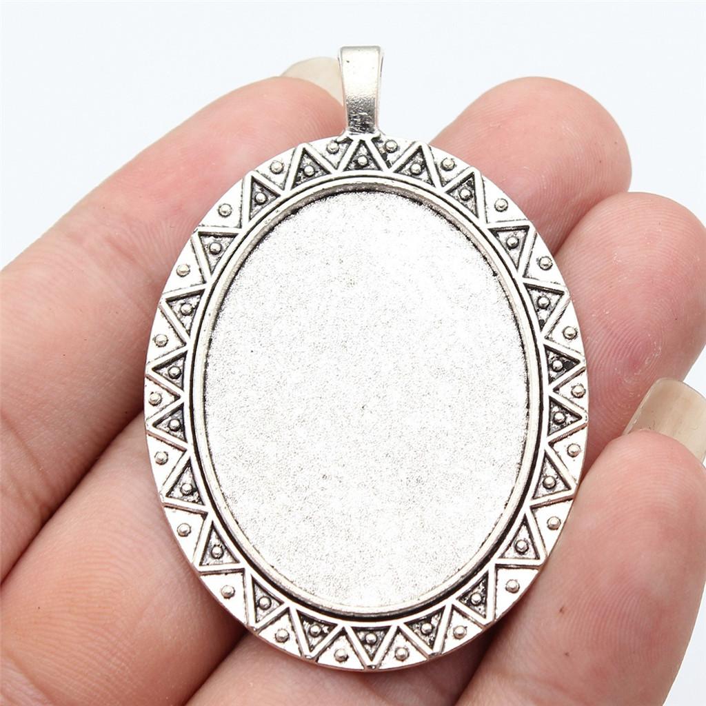 

Аксесуари Деталі Овальний Скляний Кабошон Основа Налаштування Лоток Безель Підходить 30x40мм Мінімалістичні Ювелірні Компоненти SA038 A22-2pcs-30x40mm