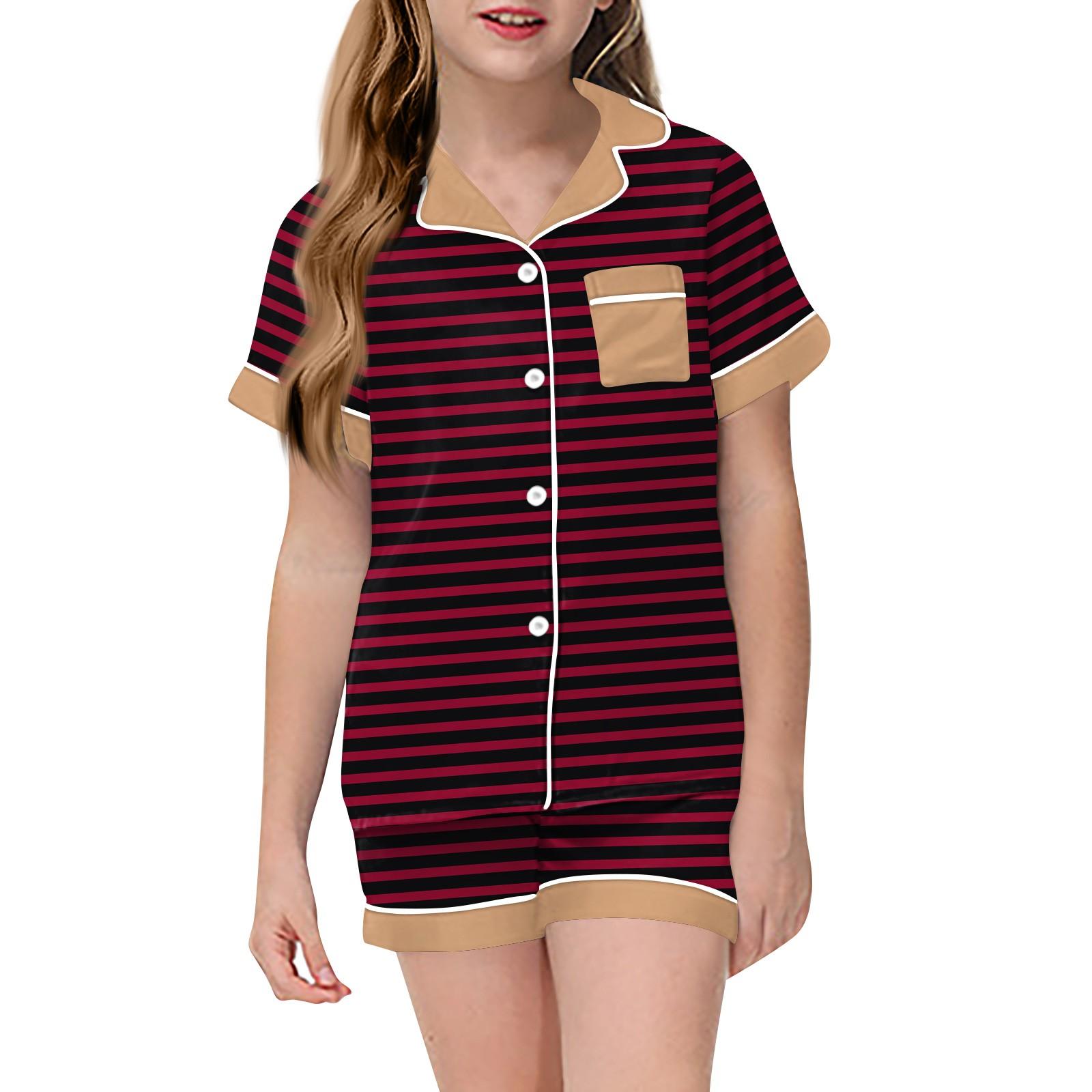 

Детская полосатая пижама, модная пижама из 2 предметов, рубашка и шорты, комплект повседневной одежды 160