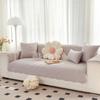 French Retro Embroidered Pure Cotton Sofa Cushion for All Seasons, Light Luxury Fabric Sofa Cover, Non-slip Leather Seat Cushion