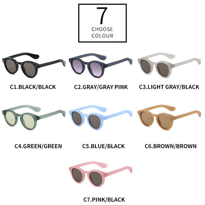 SHAUNA Fashion Round Jelly Color Women Sunglasses Shades UV400 Retro Punk Rivets Men Matte Sun Glasses