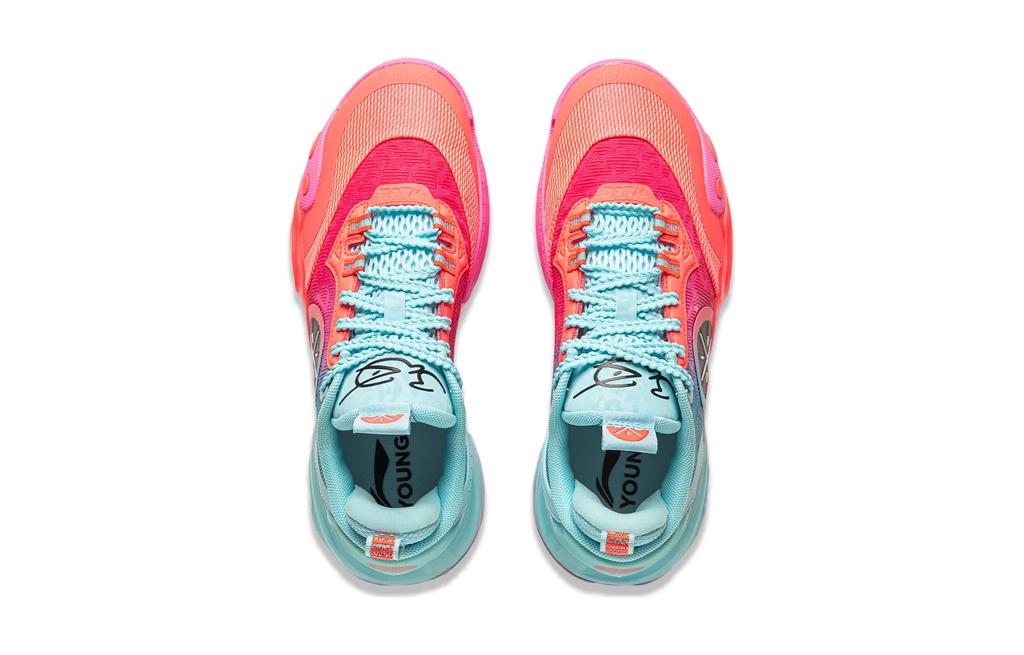 Li Ning YOUNG All City 12 Slip Resistant, Abrasion Resistant, Rebound Low Top Children's Basketball Shoes Red Blue YKBU020-3