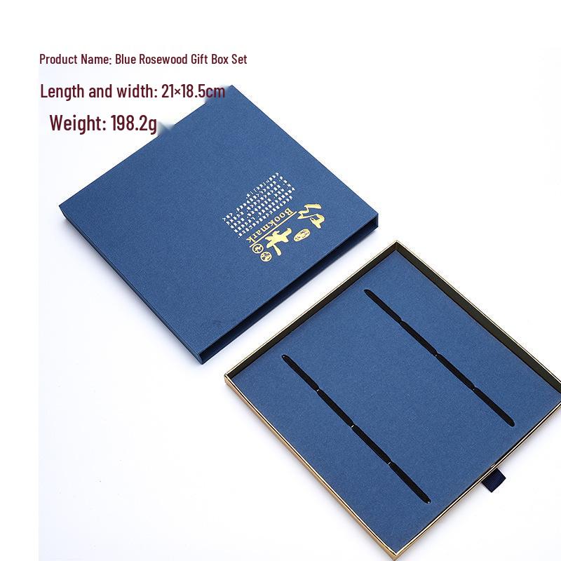 Golden Lattice Ebony Brush Bookmark: Retro Classical Gift for Students