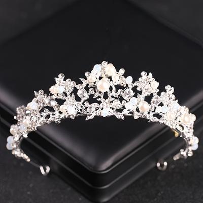 Kristall Perle Krone Tiara Strass Prom Diadem Stirnband Für Frauen Braut Hochzeit Haar Zubehör Schmuck Tiaras Und Kronen