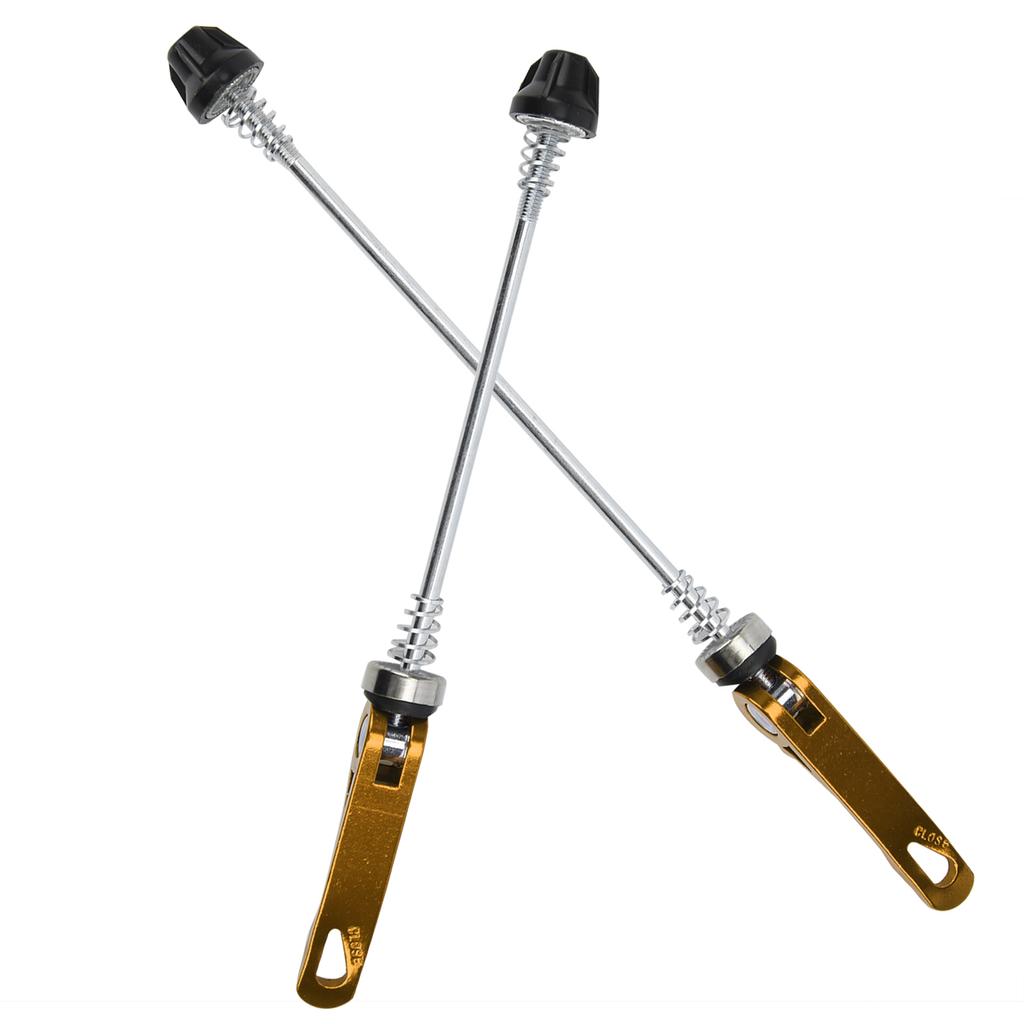 2pcs Road Mountain Bicycle Quick Release Skewers Bike Front Rear Skewer AccessoryGolden
