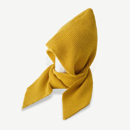 Women Hat Scarf Solid Color Soft Warm 2 In 1 Knit Scarf Hat Versatile