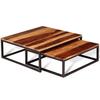 2 Piece Nesting Table Set Solid Acacia Wood