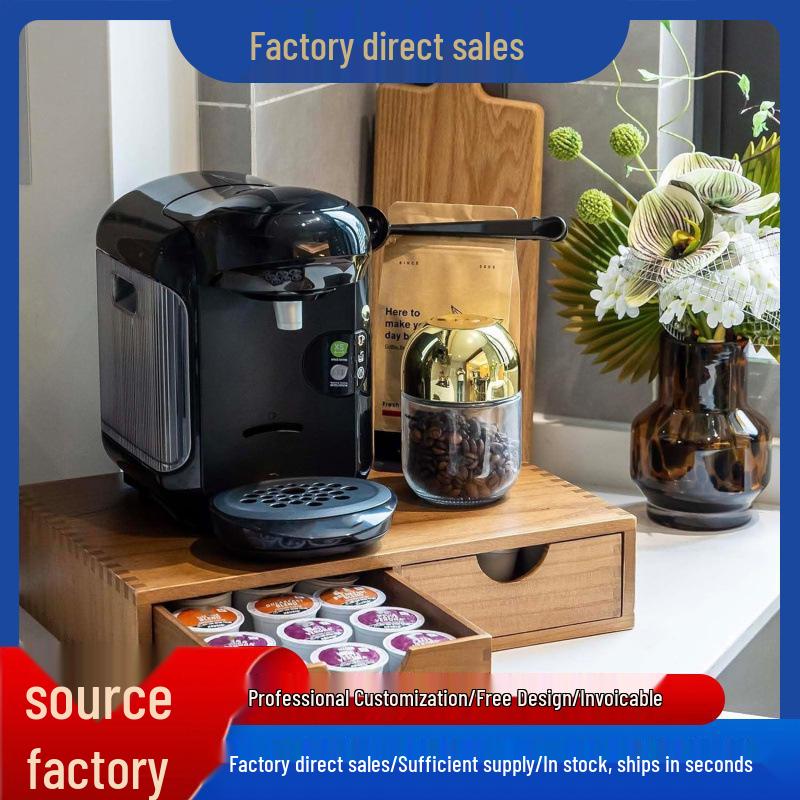 Modern Wooden Coffee Capsule & Tea Bag Storage Rack - Multi-purpose Kitchen Display Box