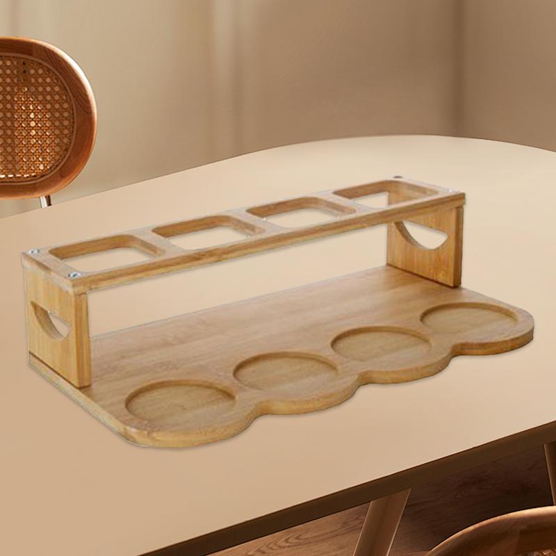 Oil Bottle Rack 2 Tier Olive Oil Rack Organizer for Cabinet Wooden Kitchen Bottle Organizer Oil Vinegar Bottle Storage Display