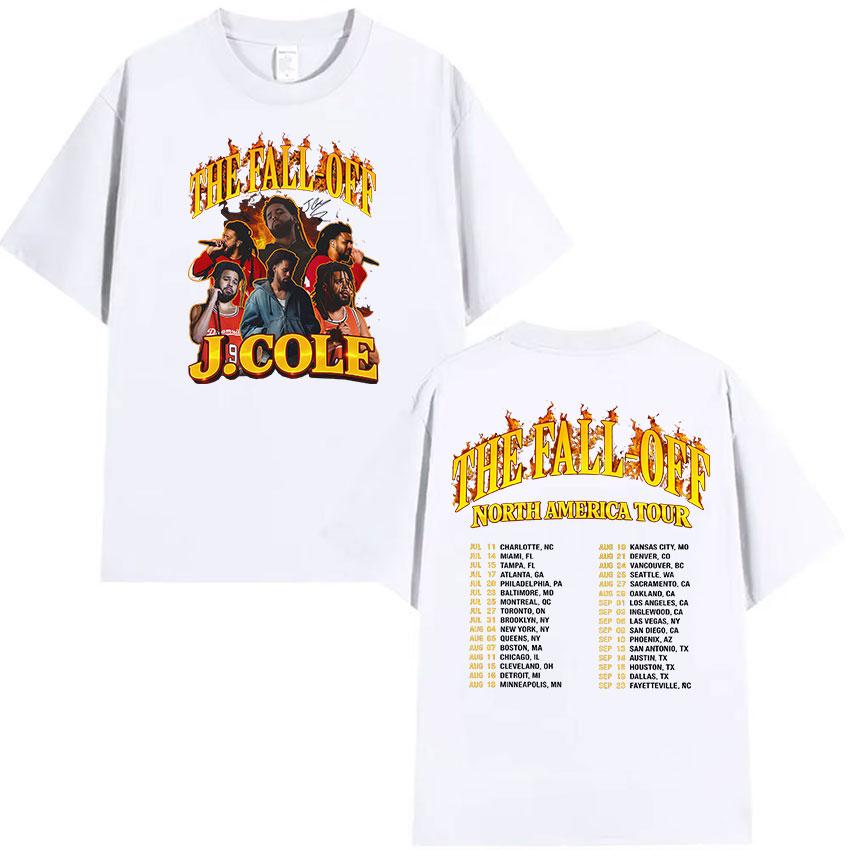 Rapper J.Cole The Fall Off North America Tour 2026 Graphic T-Shirt Unisex's Vintage High Quality Short Sleeve T Shirts Streetwear