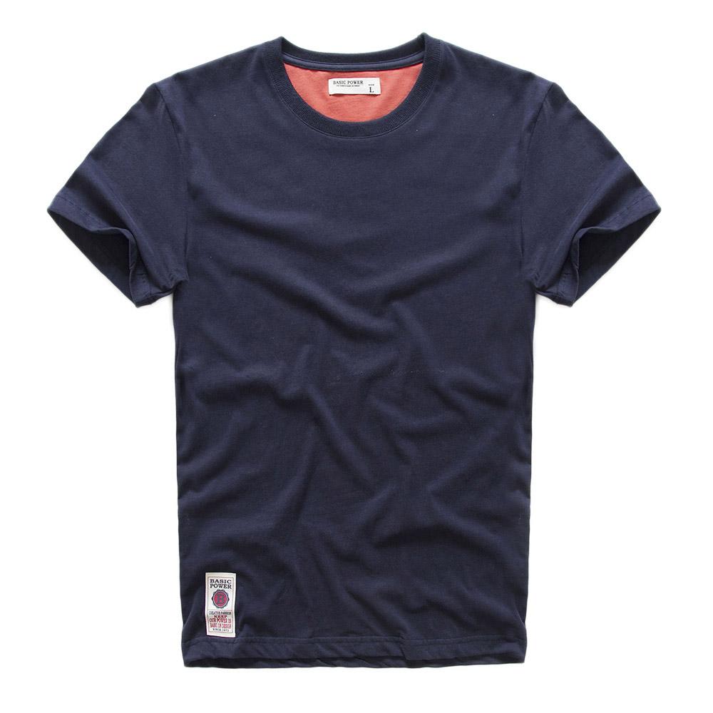 

Sale Summer Mens Lycra T-shirts Short Sleeve Pure Color T Shirt Soft Fabric Stretch for Male 3XL