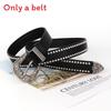 Punk Style Belt With Metal Whole Strip With Hole Design For Womens Casual