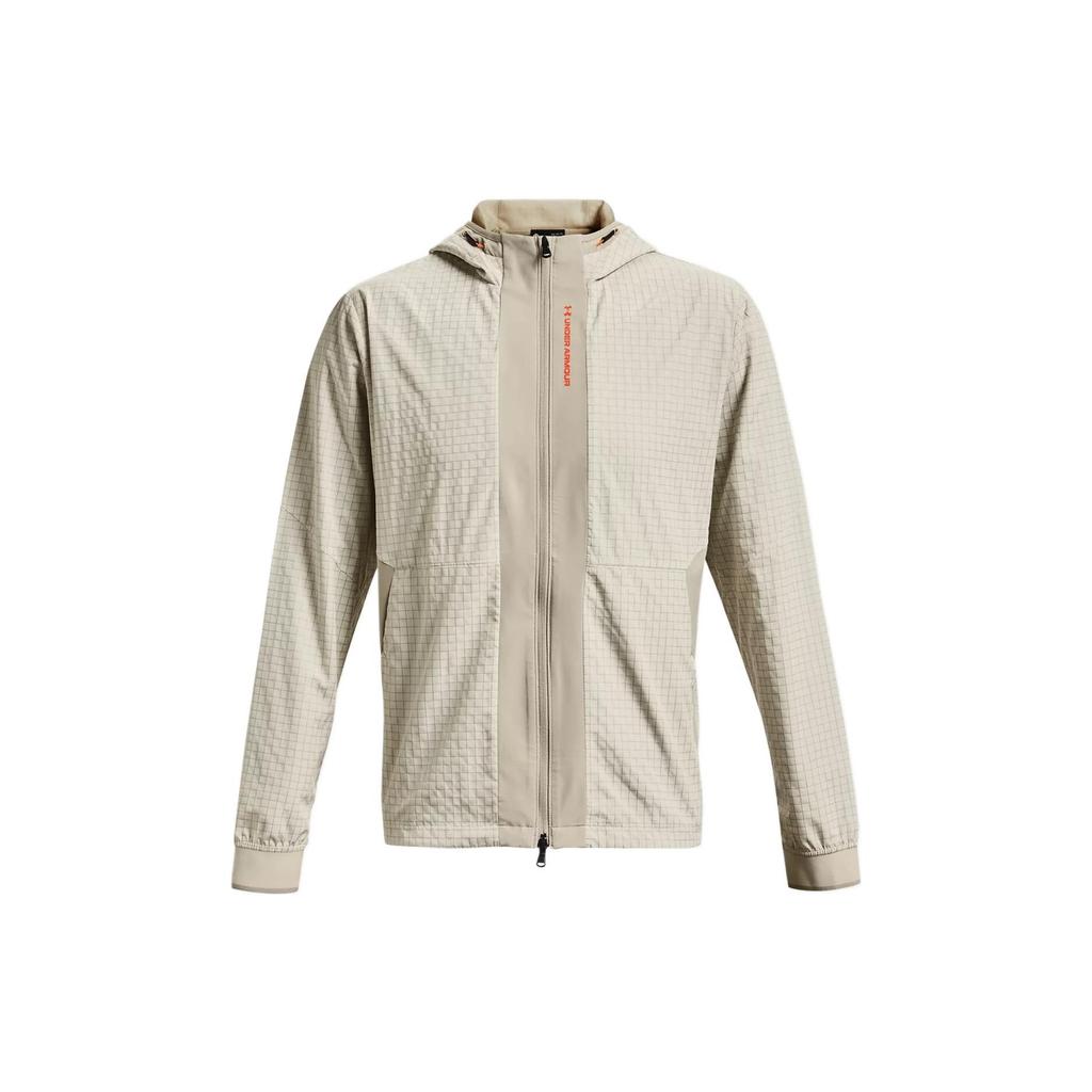 Under Armour Rush Series Legacy Color Block Logo Training Zip-Up Jacket Men Jackets Lime White 1366186-279