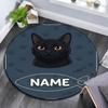 Custom Name,Cat Fish Label Portrait pattern round rug,Carpet Rug for Living Room Bedroom Playroom ,Non-slip Floor Mat,Holiday Gifts and Birthday Gifts