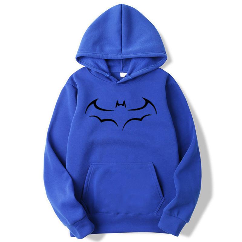 Moda Yarasa Baskılı Erkek Kapüşonlu Sweatshirt Sonbahar Kış Kapüşonlu Eşofman Üstü Günlük Erkek Kapüşonlu Sweatshirt Ceket Sudadera Hombre Kapüşonlu Sweatshirtler Erkek