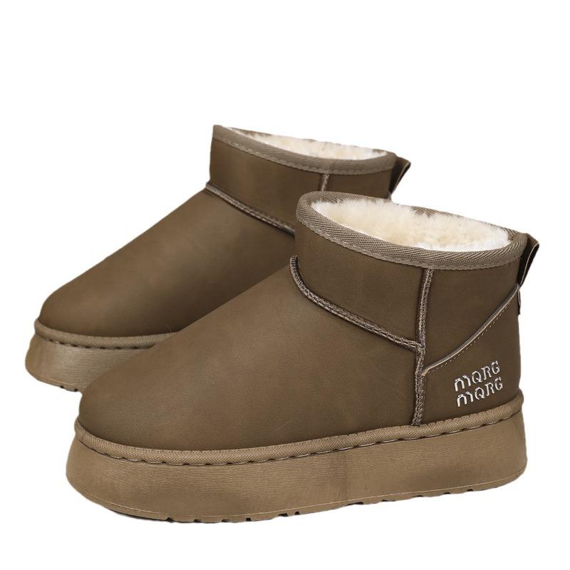 New winter warm snow cotton shoes low-top snow boots with wool inside warm thick-soled comfortable boots