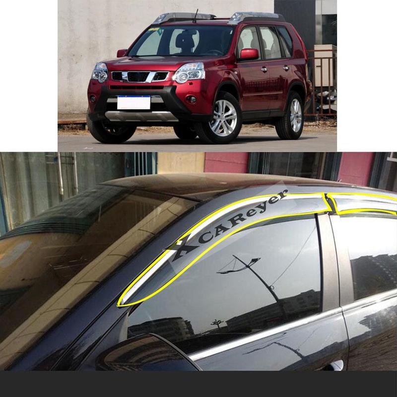 For NISSAN X-Trail XTrail Rogue T32 2008 2009-2010 2011 2012 2013 Sticker Plastic Window Glass Wind Visor Rain/Sun Guard Vent