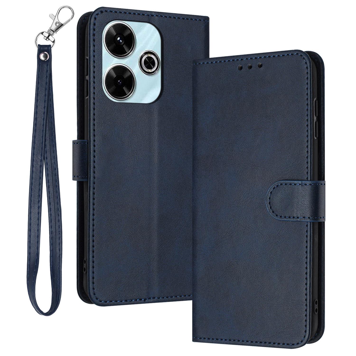 

For Xiaomi Redmi 13 5G/13 4G/Note 13R 5G/Poco M6 4G Case Folio Flip PU Leather Phone Cover Calf Texture C