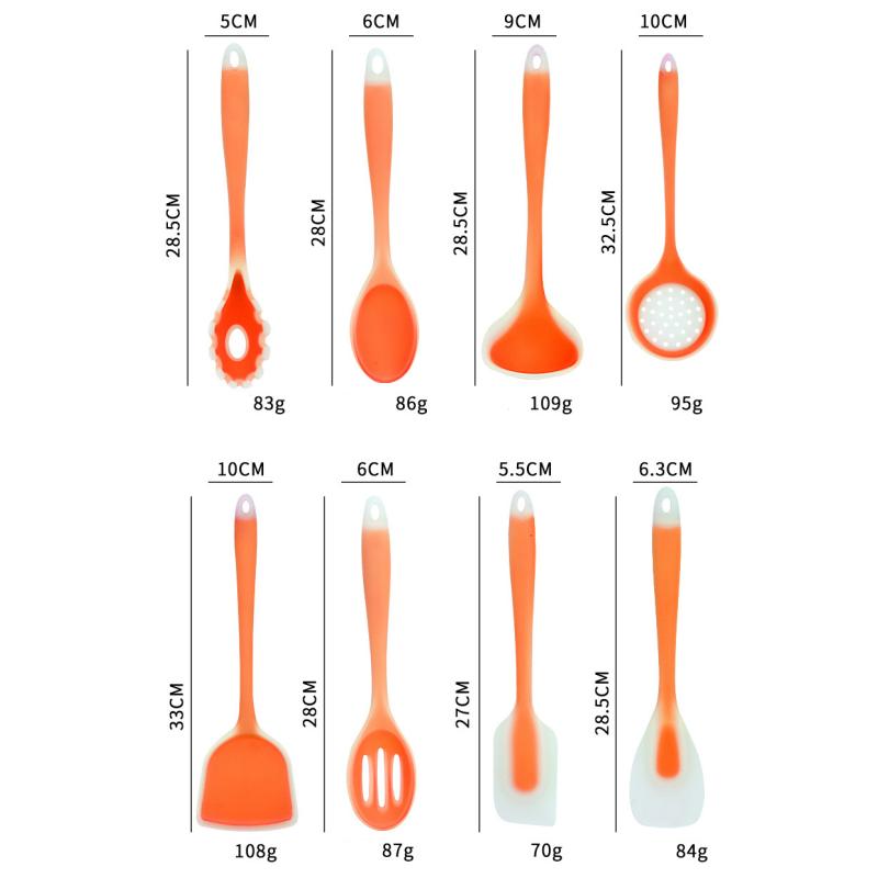 12Pcs/Set Silicone Kitchen Utensils With Storage Bucket High Temperature Resistant And Non Stick Pot Spatula Spoon
