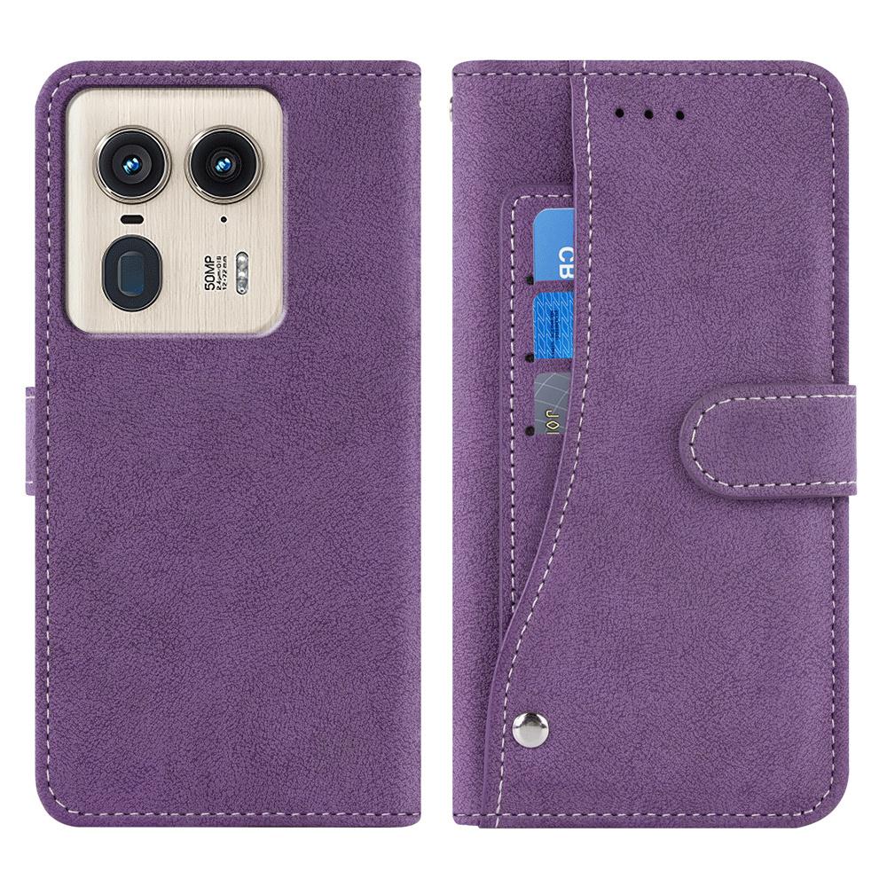 

For Motorola Edge 50 Ultra 5G/Moto X50 Ultra 5G Case Retro PU Leather Wallet Phone Cover with Rotating Card Slots Holder