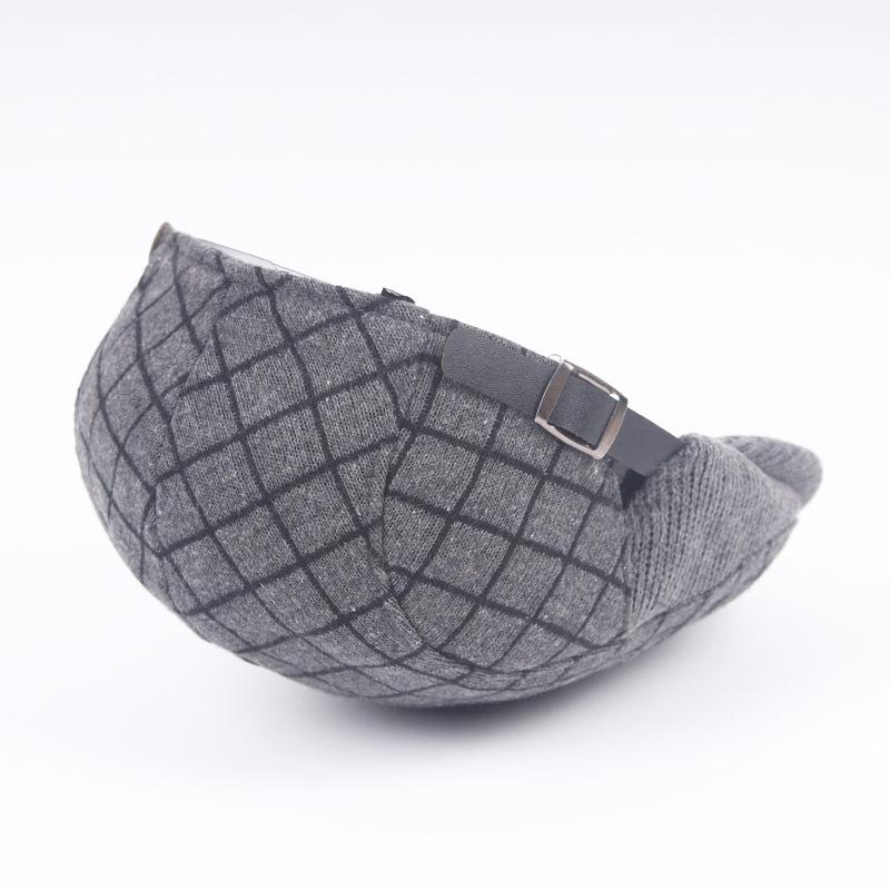 Plaid Wool Hat Men And Women British Beret Season Wool Thickened Forward Hat Warm Hat
