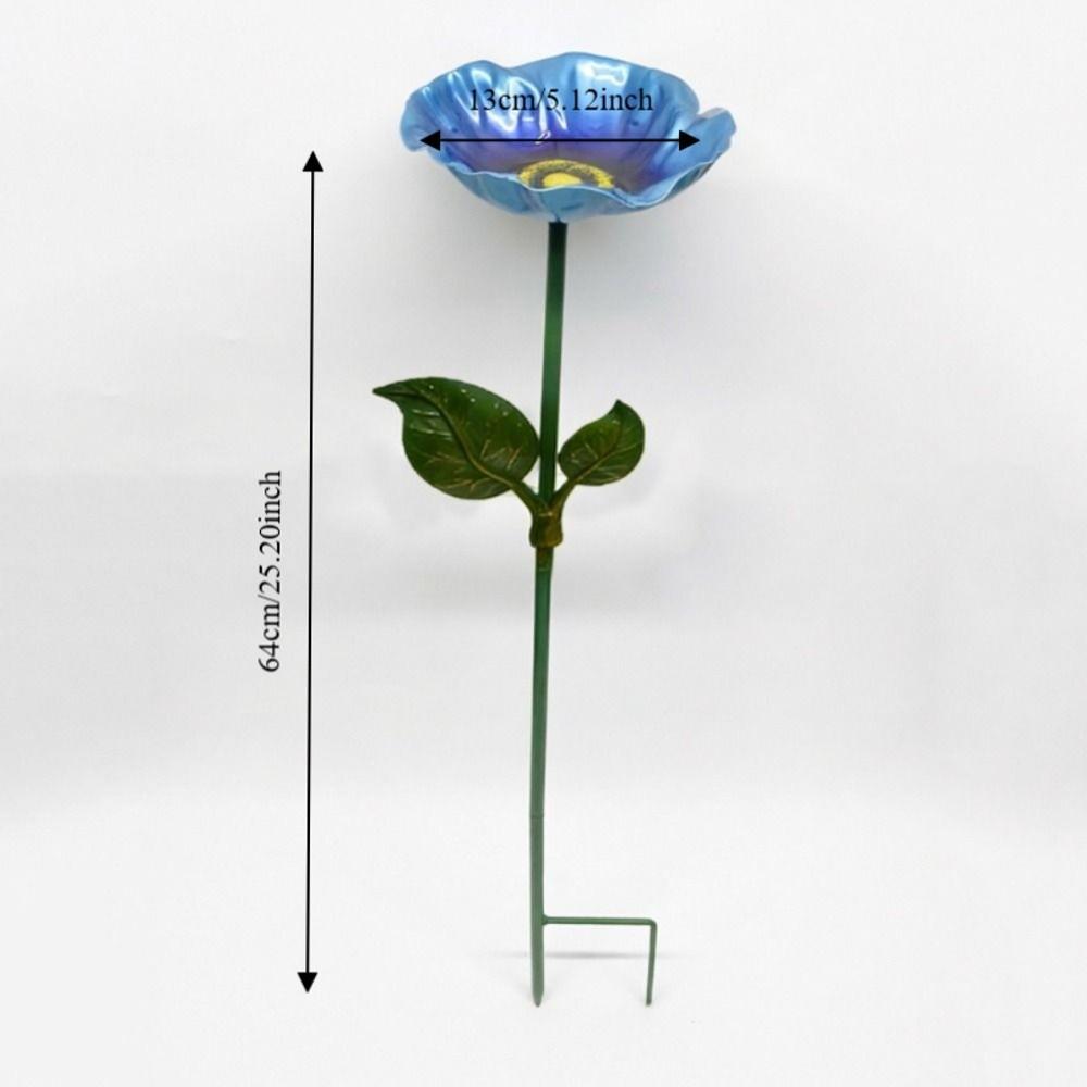 Multi-Function Insect Bird Bath Iron Ornamental Horticulture Garden Birdbath Flower Shape Flower Garden Stake Outdoor