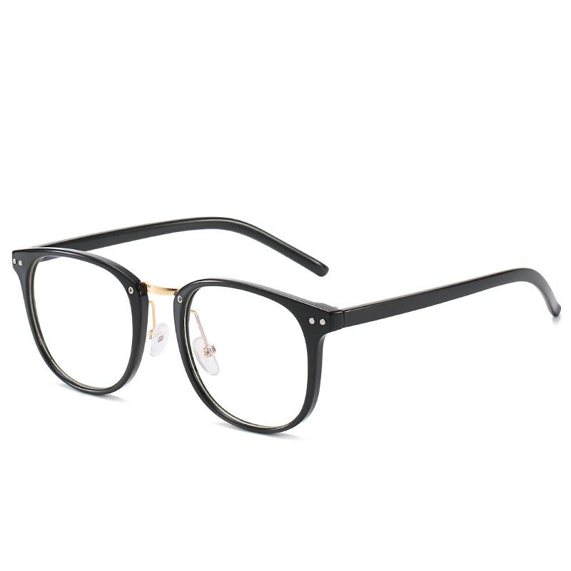 JYL Eyeglasses Square Rivet Anti Blue Light Plain Versatile Use 1800 A-17904