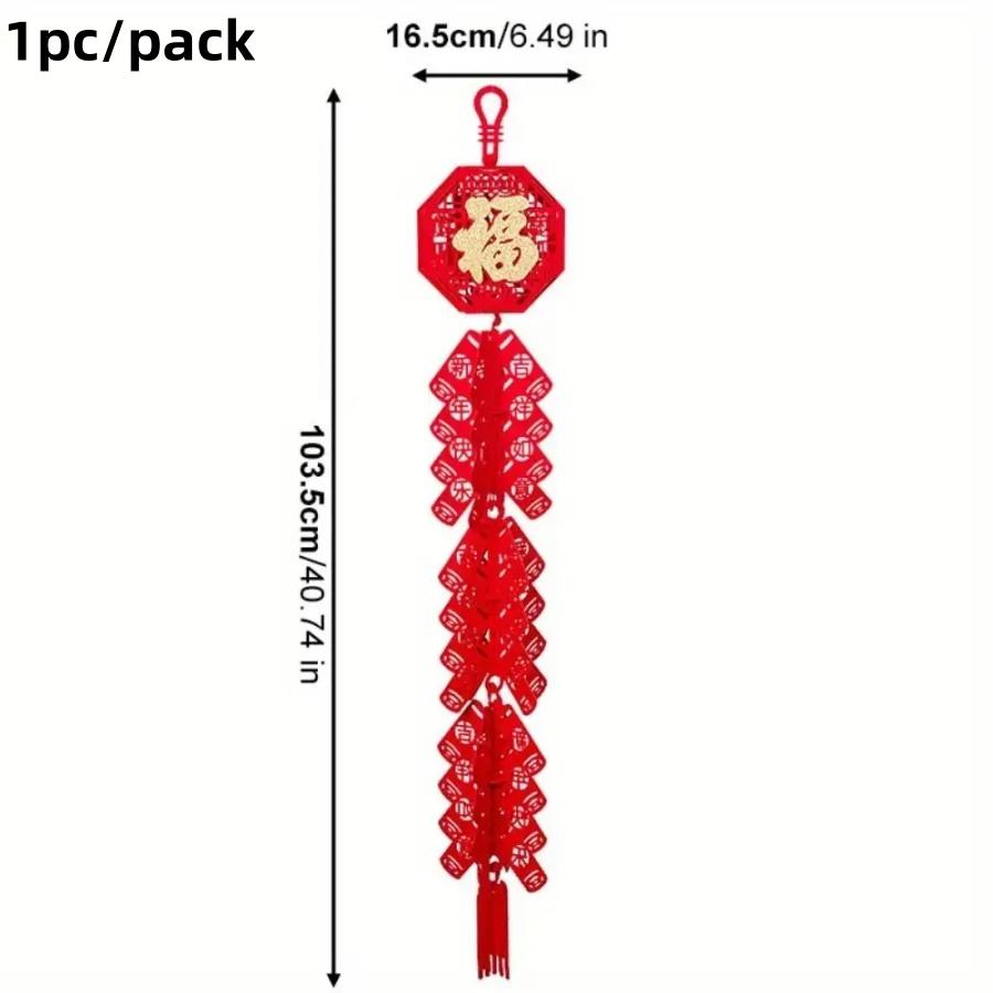 1pc/2pcs Year of the Horse Spring Festival Firecracker Hanging Decoration Chinese Year Decoration Hanging Fu Character