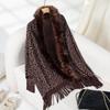 Autumn/Winter Leopard Print Fur Collar Batwing Sleeve Cardigan for Women
