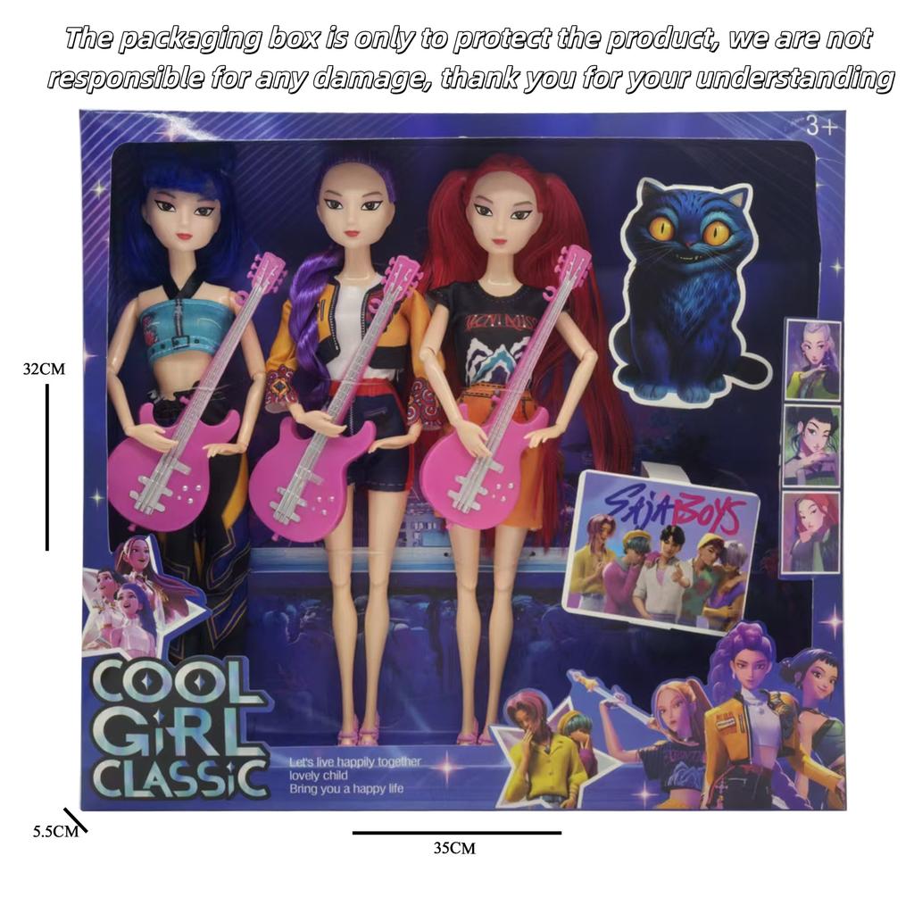 New Anime KPop Demon Hunters Action Figures Rumi Mira Zoey Huntrix Kawaii Vinyl Toy Mask Figurine Doll Christmas Gift Decor