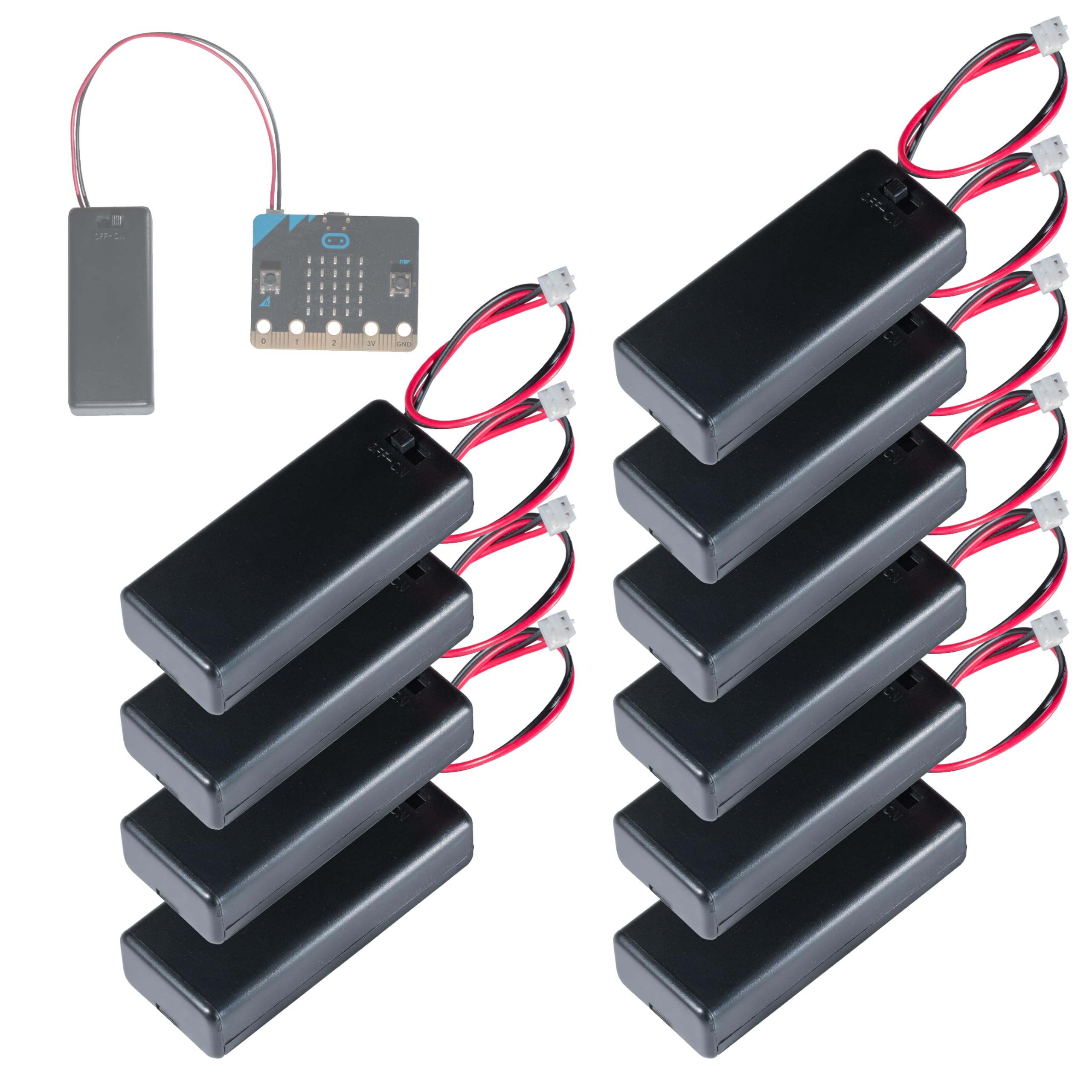 

AAA Battery Box with Switch of microbit ON/OFF (Pack 10)