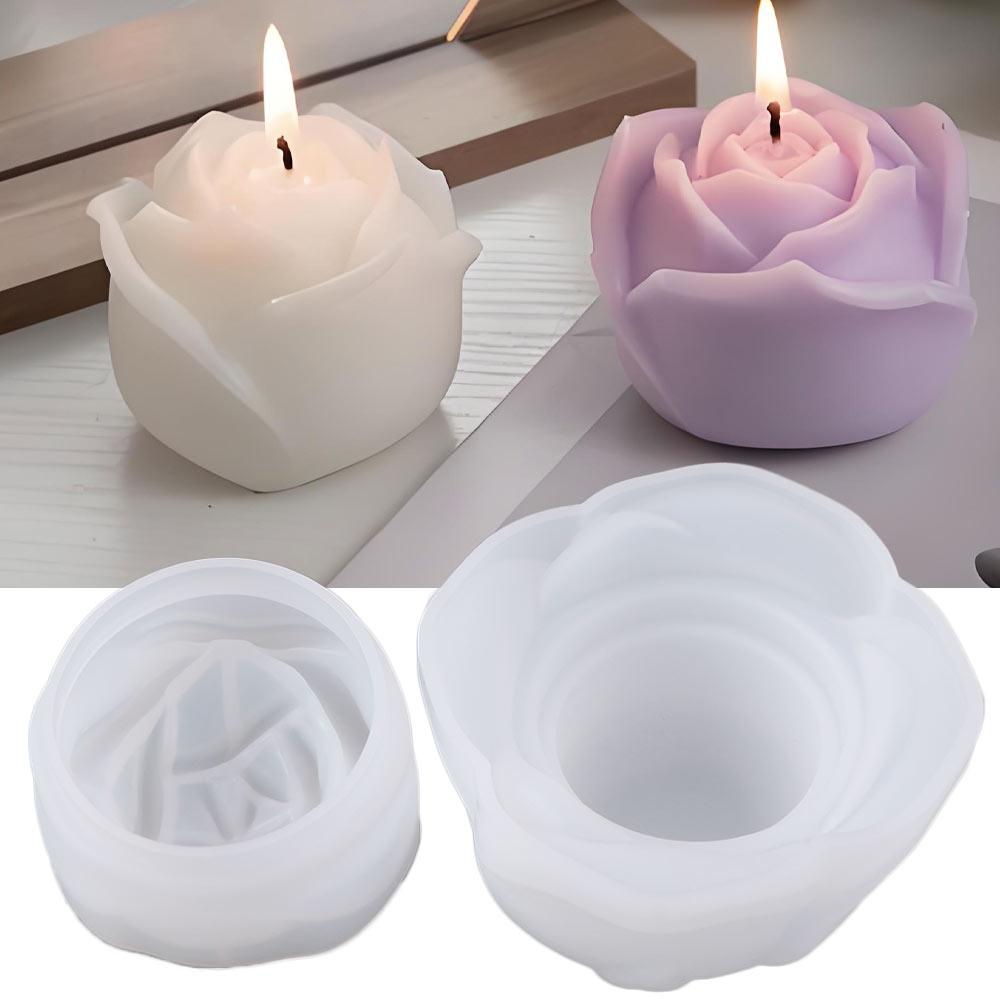 Handmade Rose Flower Molds Non-Stick Candlestick Molds Flower Candle Cup Molds Gift Making