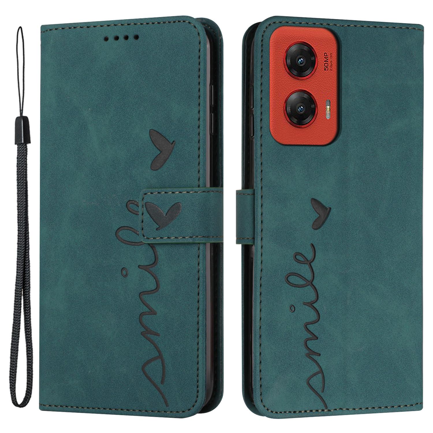 

Для Motorola Moto G Stylus 5G (2024) Чехол-кошелек для телефона из искусственной кожи с тиснением, чехол-подставка для телефона Green