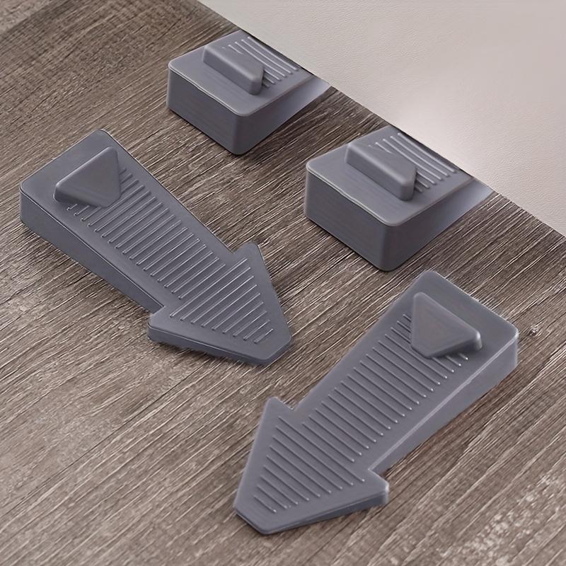 Heavy-Duty Plastic Door Stoppers for Bottom of Door On Floor - Stackable Adjustable Wedge Stabilizers, Polished Finish, Prevents Drafts & Energy Loss