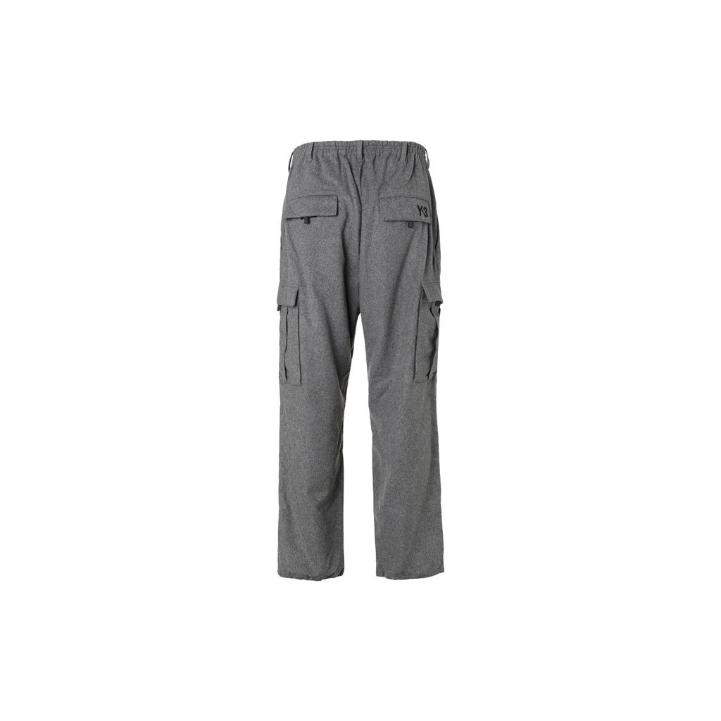 Y-3 FW21 Drawstring Straight Leg Cargo Pants Men Pants Gray HB3392