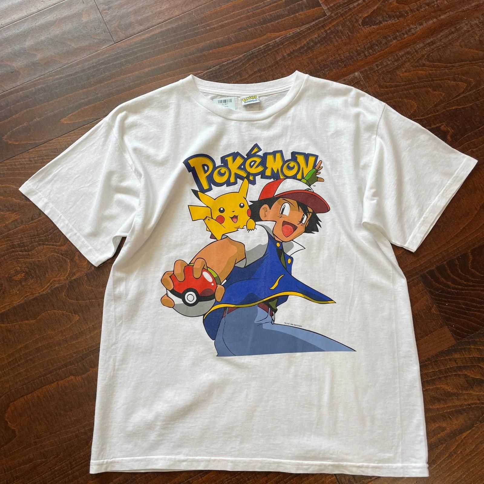 

Popular Summer Fashion New 3d Printed Outdoor Sports Casual Breathable Shirt with Pokemon Ash and Pikachu Patterns in Large Size L