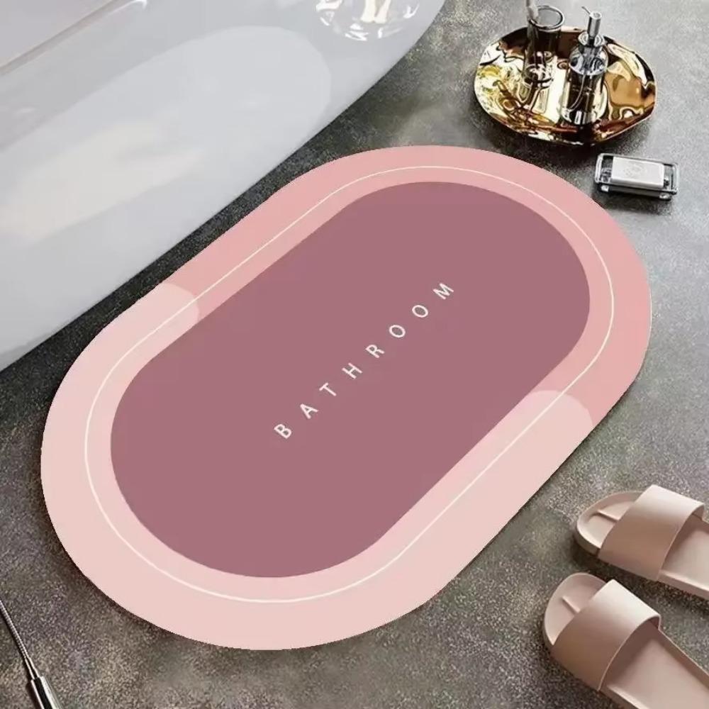 Absorbent Bath Mat Coral Velvet Bathroom Rug Fast Water Absorption Soft Comfortable Non-Slip Quick Dry Floor Mat